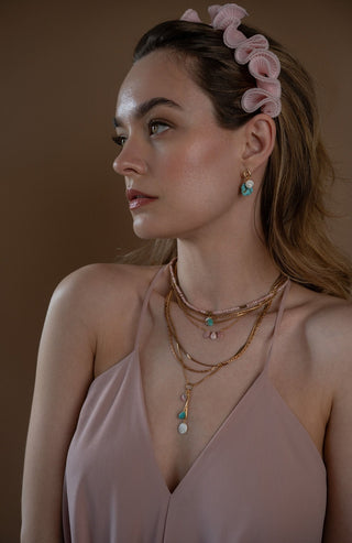 Turquoise and Shiva Shell Jupiter Earrings