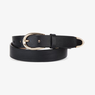 Domini Belt - Black With Gold Buckle