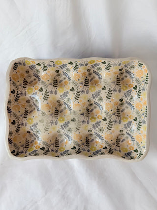 Ceramic Egg Tray - Yellow and Green
