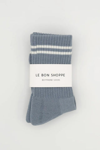 Boyfriend Socks - Blue Grey