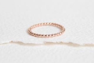 14k Rose Gold-Filled Beaded Stacking Ring