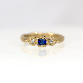 Mermaid Trinity Treasure Blue Sapphire Ring