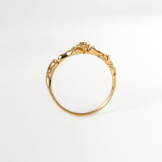 Pansy Signet Diamond Ring