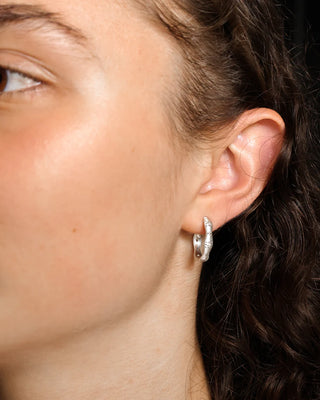 Wavy Diamond Hoops