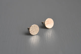 14k Gold Filled Cross Hatch Disc Earrings