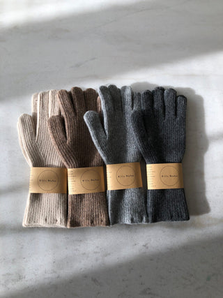 Fuzzy Wool Screen Touch Gloves- Mushroom