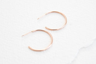14k Rose Gold Filled Smooth Hoop Earrings - Large
