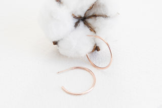 14k Rose Gold Filled Smooth Hoop Earrings - Large