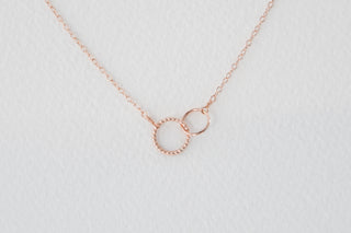 14K Rose Gold Filled Double Circle Necklace