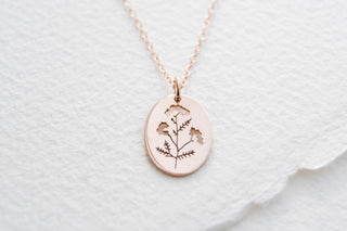 14k Rose Gold Filled Yarrow Wildflower Necklace