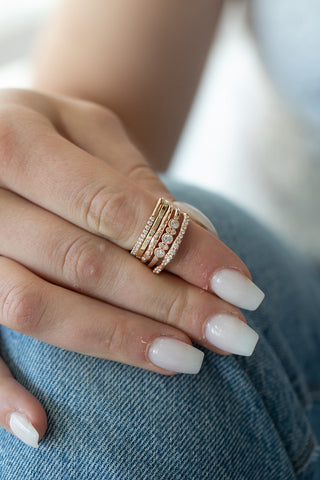 Five Scattered Yellow Diamond Band