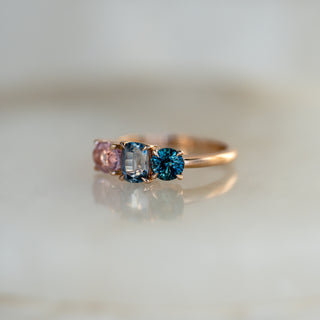 Tri-Colored Sapphire Trinity Ring