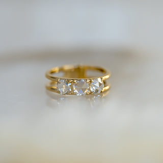 Triple Rose Cut Lab Diamond Ring