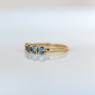 Claw Set Five Green Sapphire Band