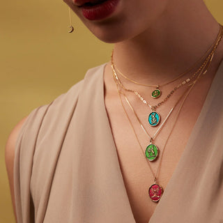 Trust the Universe 14K Gold Talisman Necklace - Mediterranean Blue
