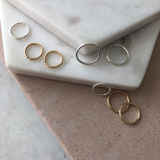 Sterling Silver Smooth Sleeper Hoops