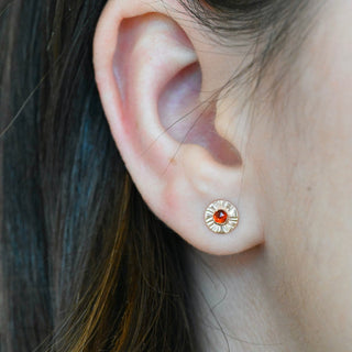 Aura Birthstone Studs Garnet