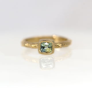 Jasper Textured Solitaire Sapphire Ring