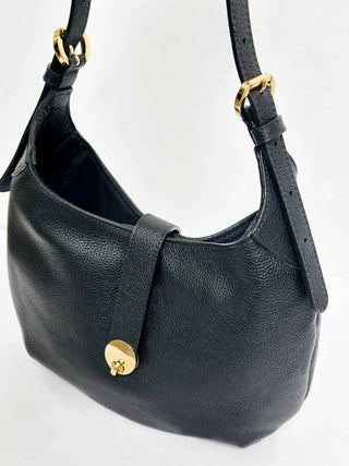 Luna Bag - Black Nappa With Silver Buckle