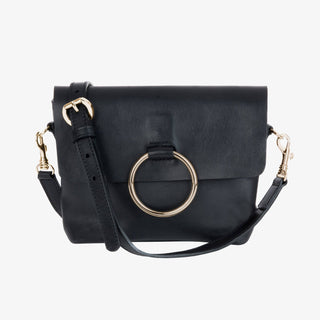 Mini Virtue Bag - Black Bridle With Gold Ring