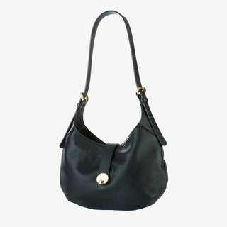 Luna Bag - Black Nappa With Silver Buckle
