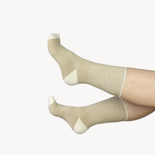 Heel Toe Socks - Pack of 2- Linen/Beige