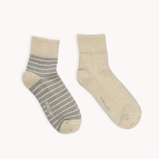Striped/Solid Pima Socks - Pack of 2 - Honey Pima