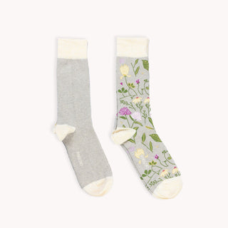 Botanical/Solid Pima Socks - Pack of 2 - Garden