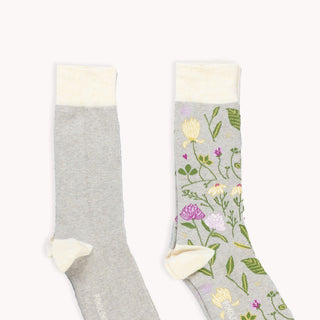Botanical/Solid Pima Socks - Pack of 2 - Garden