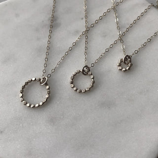 Prism Full Mini Circle Silver Necklace