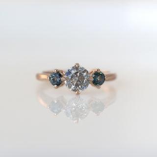 Peppered Teal Trinity Ring