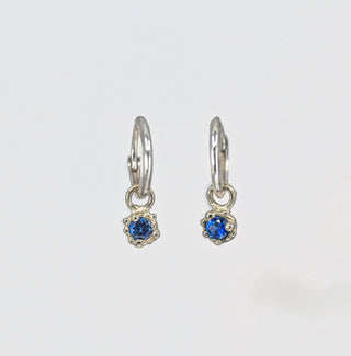 Mermaid Treasure Blue Sapphire Huggies