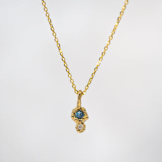 Mermaid Treasure Teal Sapphire & Diamond Necklace