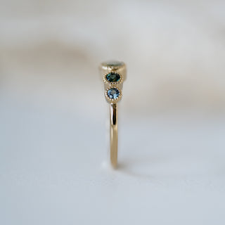 Oval Teal Ombre Ring