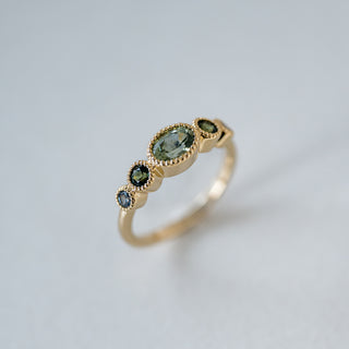 Oval Teal Ombre Ring