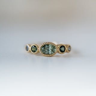Oval Teal Ombre Ring