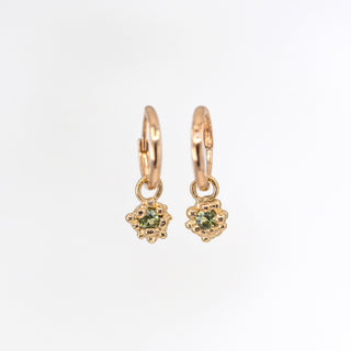 Mermaid Treasure Green Sapphire Huggies