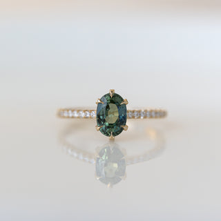 Teal Green Sapphire Ring