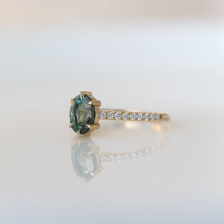 Teal Green Sapphire Ring