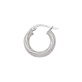 20MM White Gold Twist Hoops