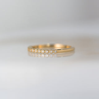 Yellow Gold Diamond Milgrain Band