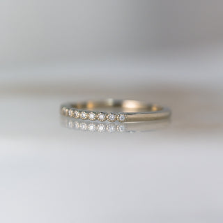 White Gold Diamond Milgrain Band