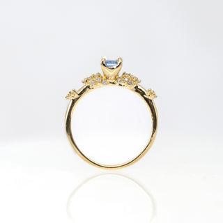 Daphne Blue Emerald Cut Sapphire Ring