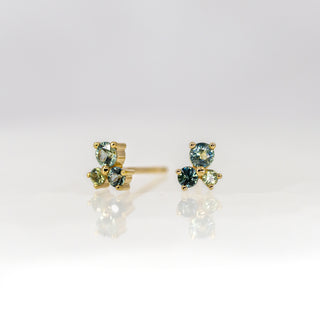 Trinity Sapphire Stud Earrings