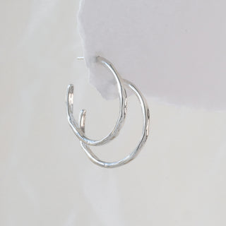 Thick Medium Melt Hoop Earrings