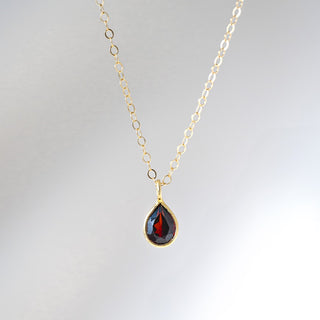 Pear Shaped Garnet Necklace
