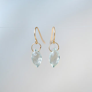 Pear Shaped Green Amethyst Earring Drops