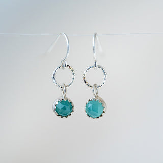 Shimmer Ring Chalcedony Earrings