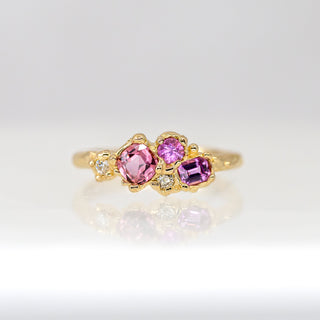 Mermaid Treasures Pink Sapphire and Diamond Cluster Ring