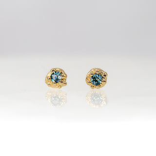 Mermaid Treasure Teal Sapphire Studs